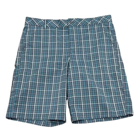 Fila Sport Golf Plaid Flat Front Shorts Size 36 - Picture 1 of 5